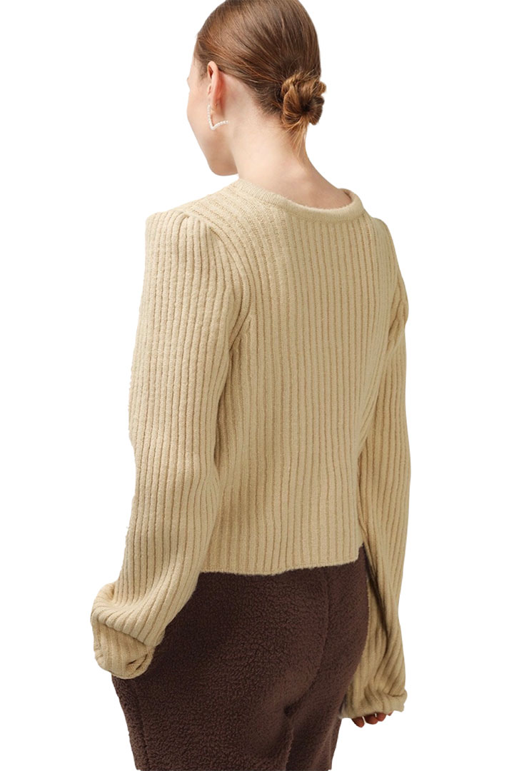 Picture of Isabelle Ribbed Knit Cardigan-Beige