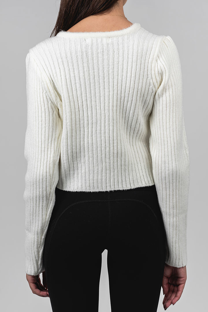 Picture of Isabelle Ribbed Knit Cardigan-Ivory