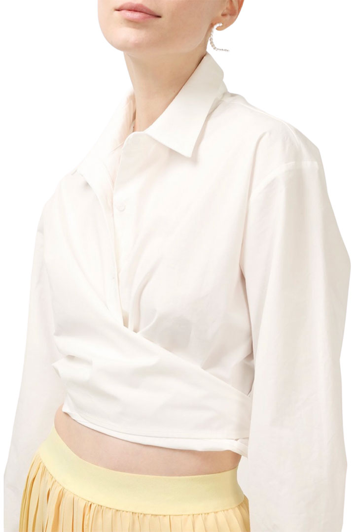 Picture of Dani Wrap Tie Shirt-White