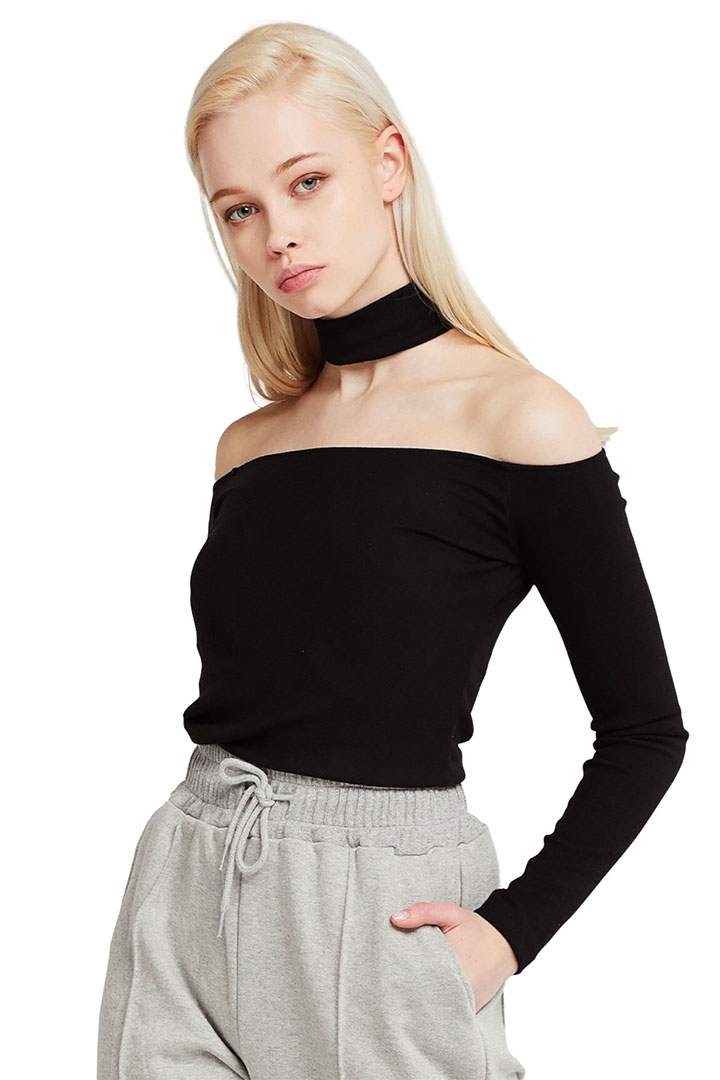 Picture of Ruby Choker Top-Black