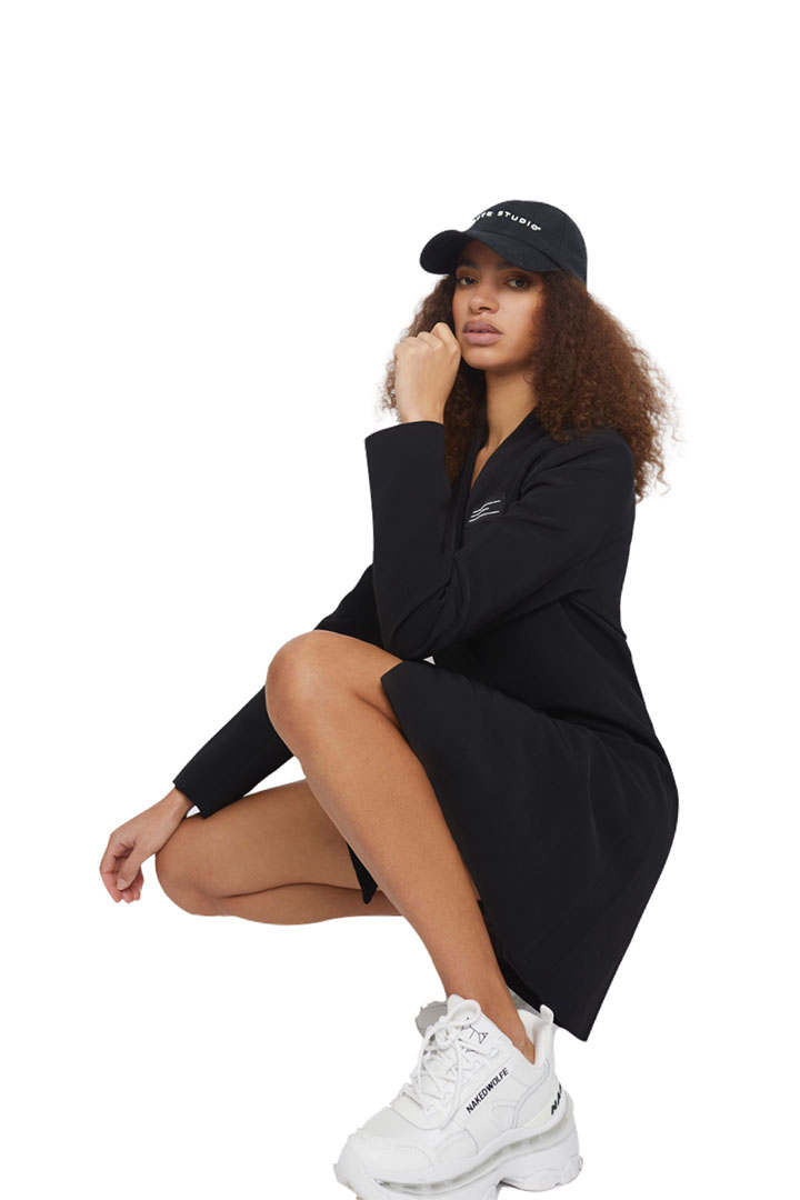 Picture of The “DEACTIVATE” Double Breasted Blazer Dress-Black