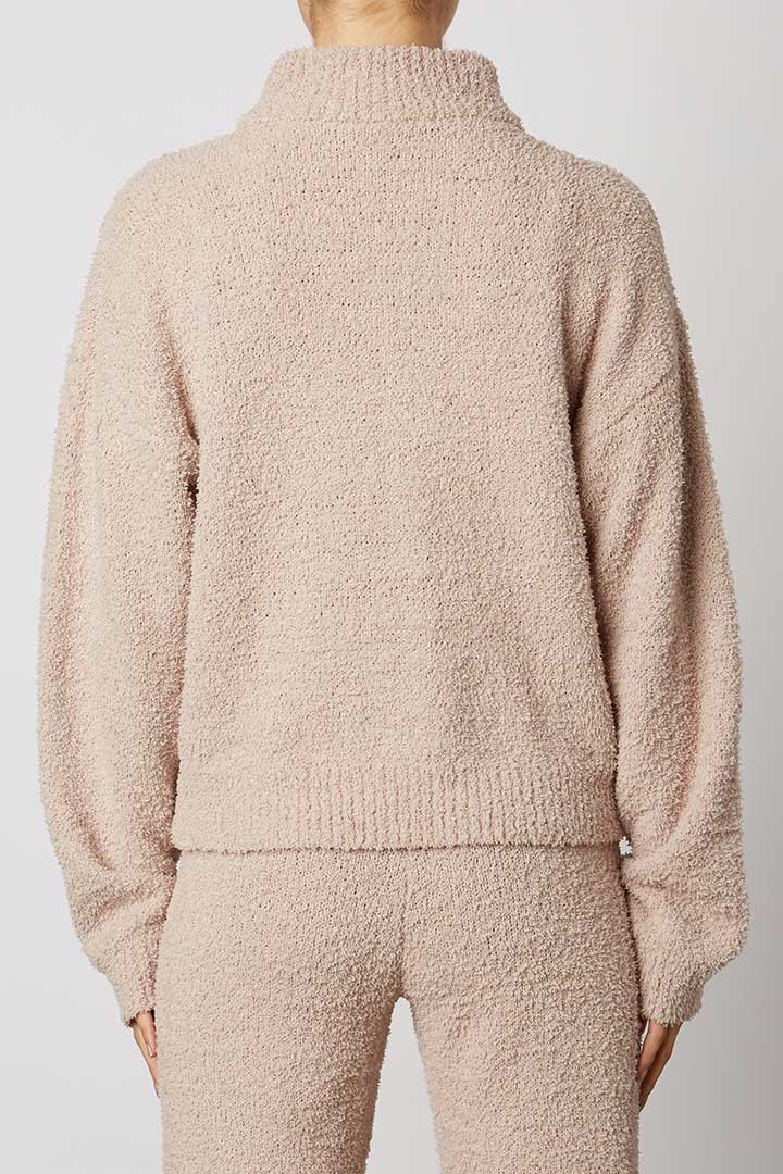 صورة Quarter Zip Plush Sweater - Truffle