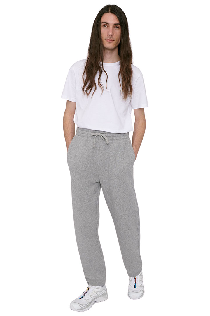 صورة Organic Cotton Mid-Weight Sweatpants-Grey Melange 