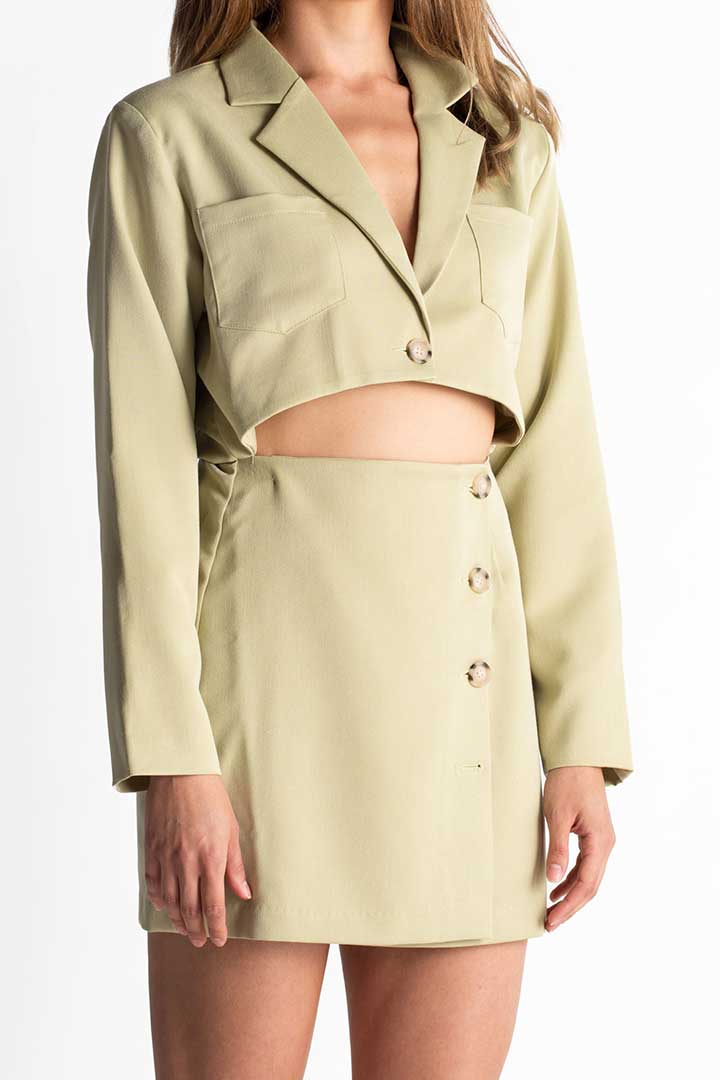 Picture of Cassidy Cutout Jacket Dress-Green