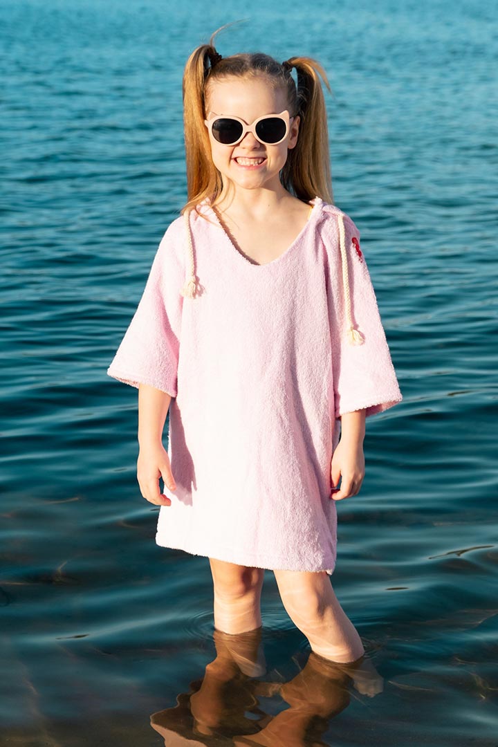 صورة Hooded Towel Dress Kids 2-3 years -Baby Pink