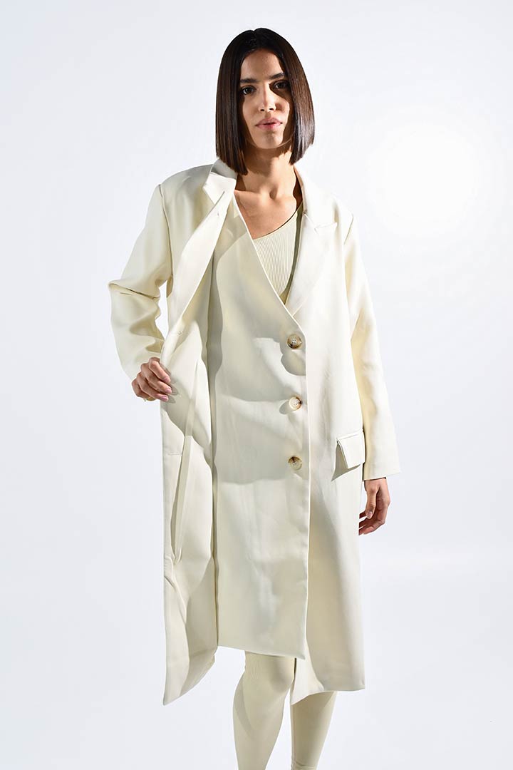 Picture of Double Blazered Trench-Creme