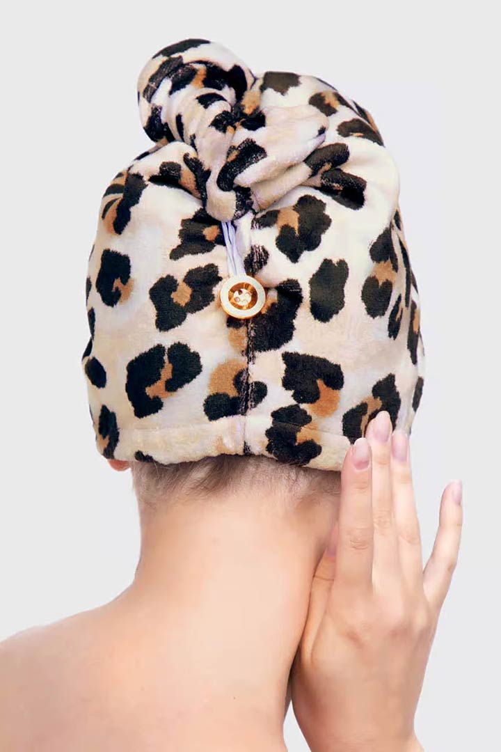 صورة Microfiber Hair Towel-Leopard
