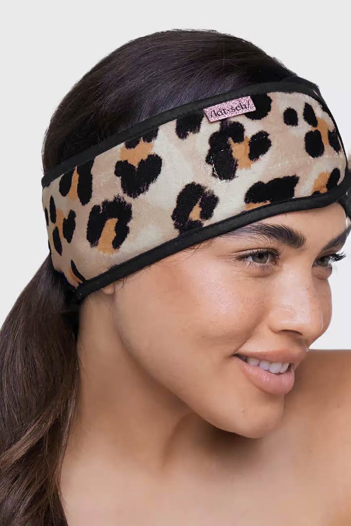 صورة Microfiber Spa Headband-Leopard