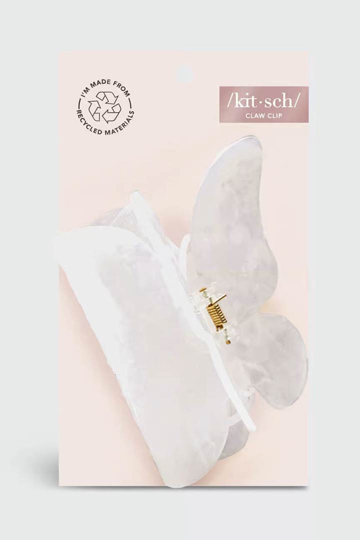 صورة Recycled Plastic Claw Clip-White Butterfly