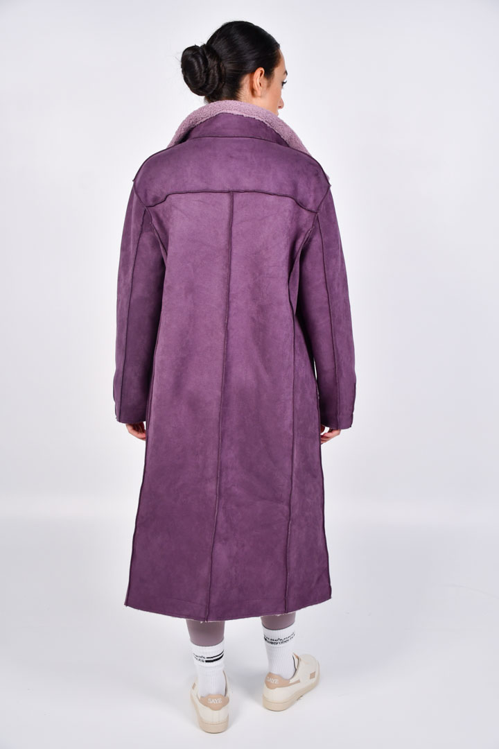 صورة Reversible Fur Coat-Purple