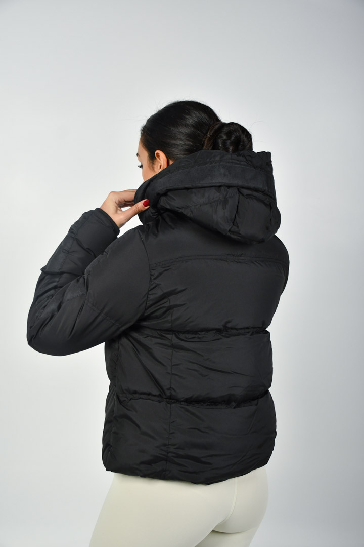 صورة Hooded Puffer Jacket-Black