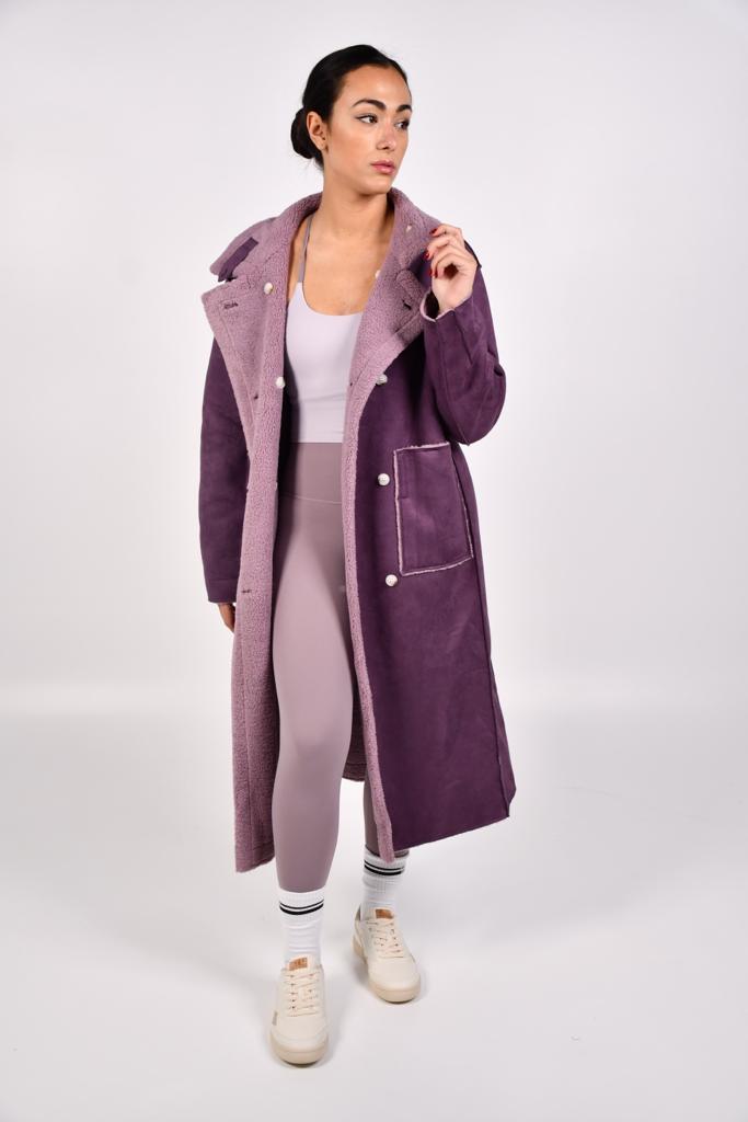 صورة Reversible Fur Coat-Purple