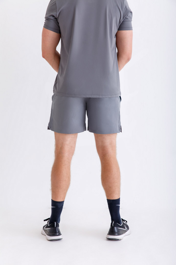 صورة Grey Double Layer Short with Blue Lining 