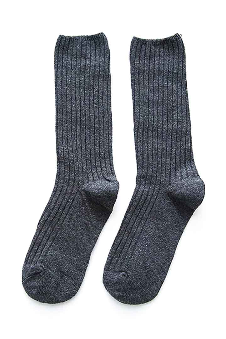 صورة Textured Knitted Socks-Grey