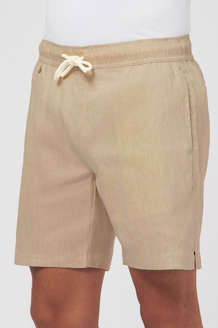 صورة Linen Easy Shorts - Golden Brown 