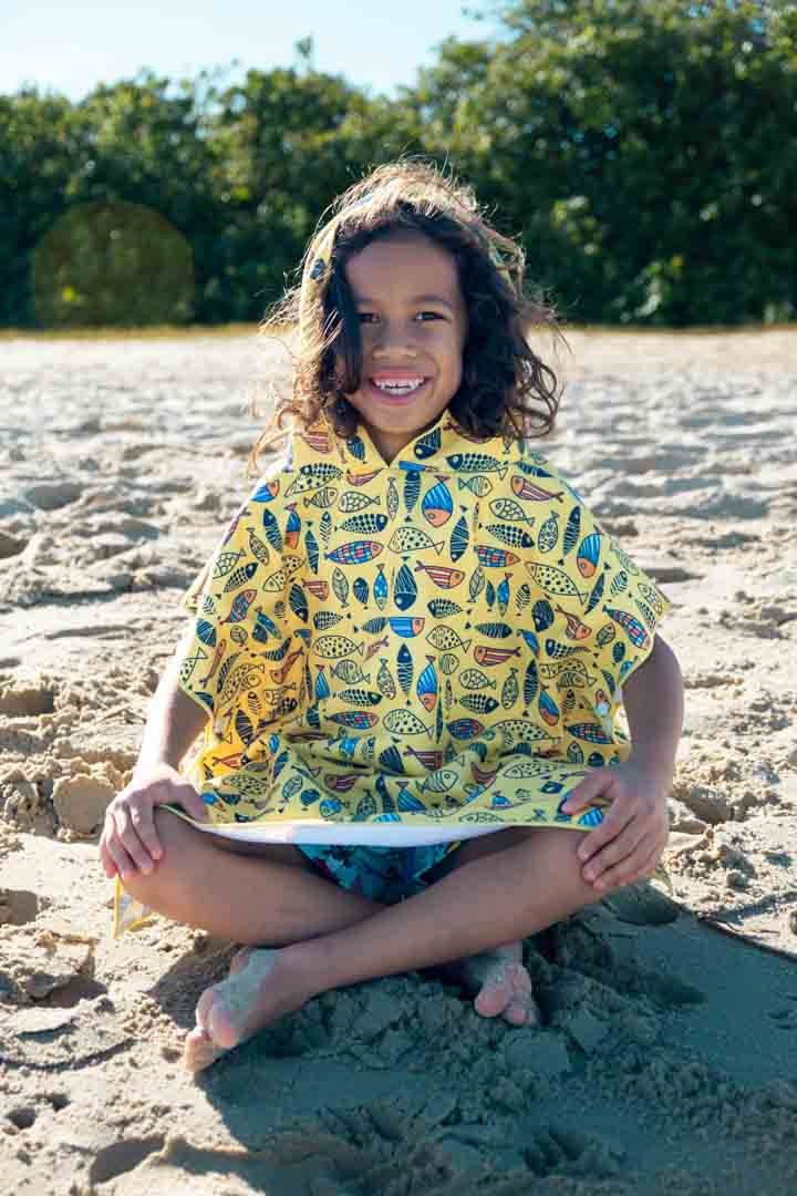 صورة Kids Beach Towel Fish Yellow - Large