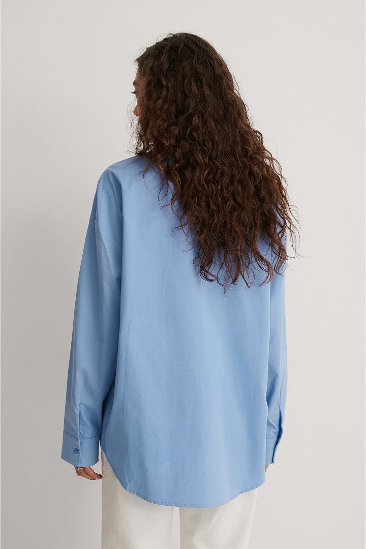 صورة Drawstring Detail Shirt-Blue