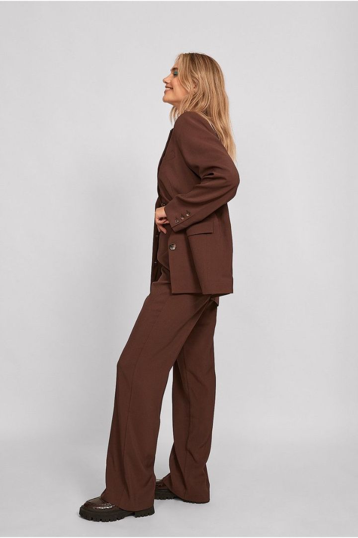 صورة Tailored Suit Pants-Brown