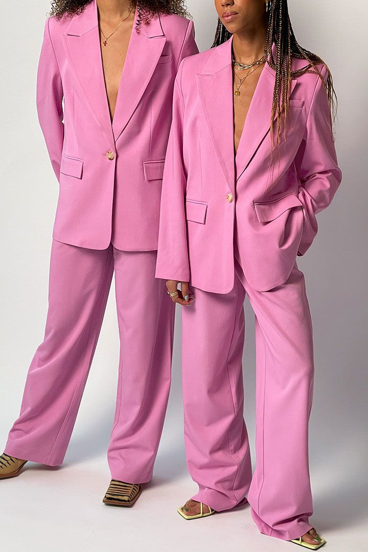 صورة Pleat Suit Pants-Pink