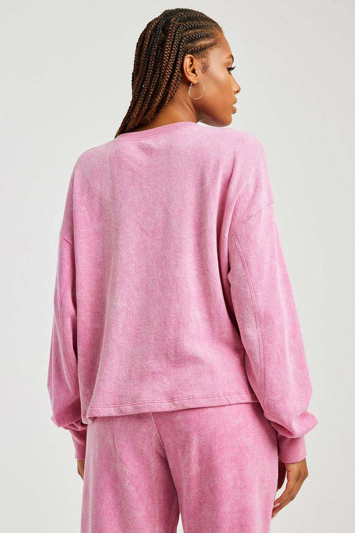صورة Collegiate Sweatshirt-Washed Pink