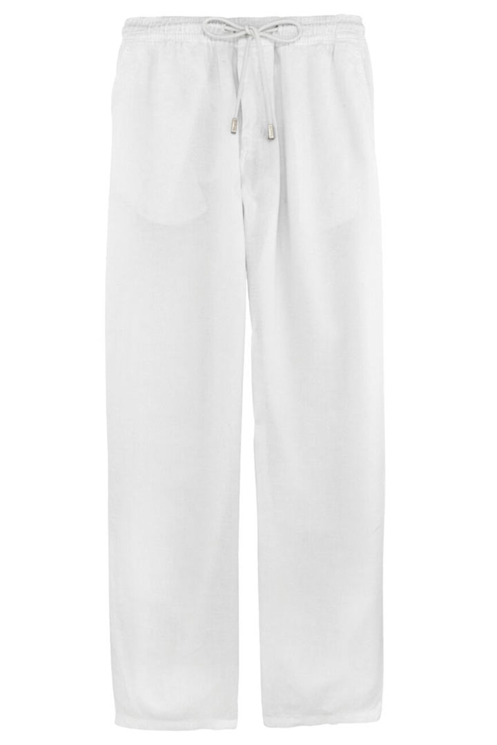 Picture of Men Linen Pants Solid-White