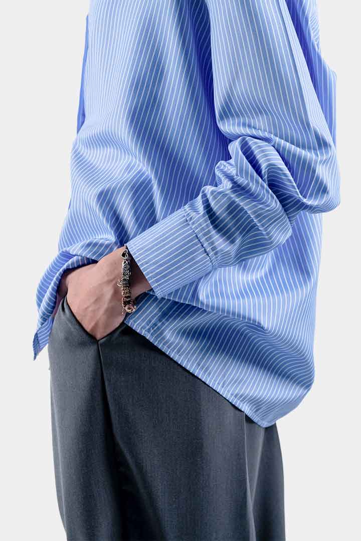 صورة Classic Striped Shirt-Blue