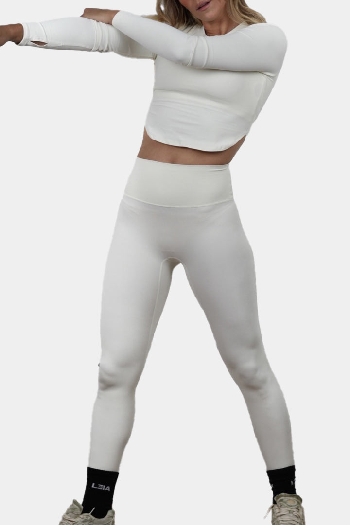 صورة Basic 1-fits-All Leggings-White