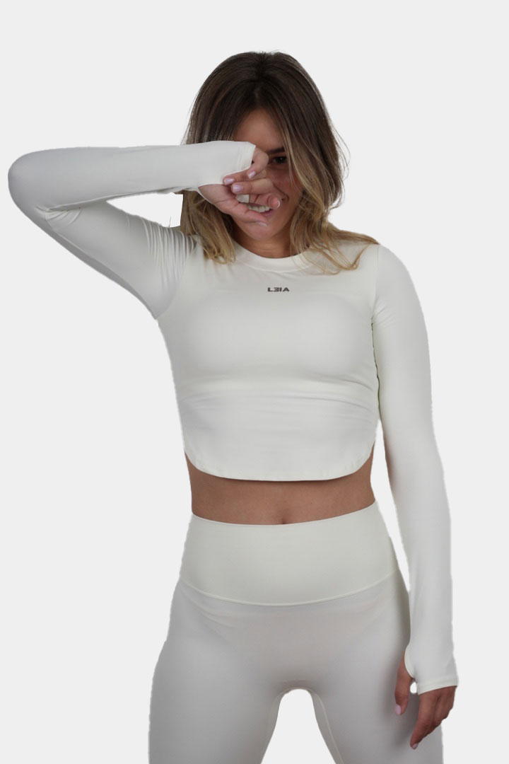 صورة Extended Dry Fit Cropped Long Sleeves-White