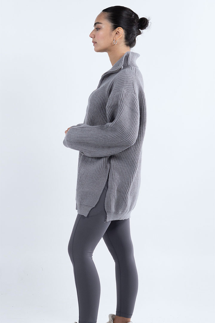 صورة Oversized Knitted Jumper-Grey