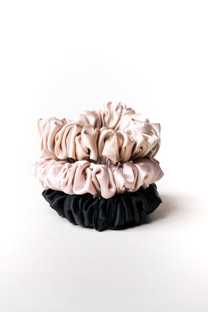 صورة Midi Silk Scrunchies (Set of 3) - Bloom