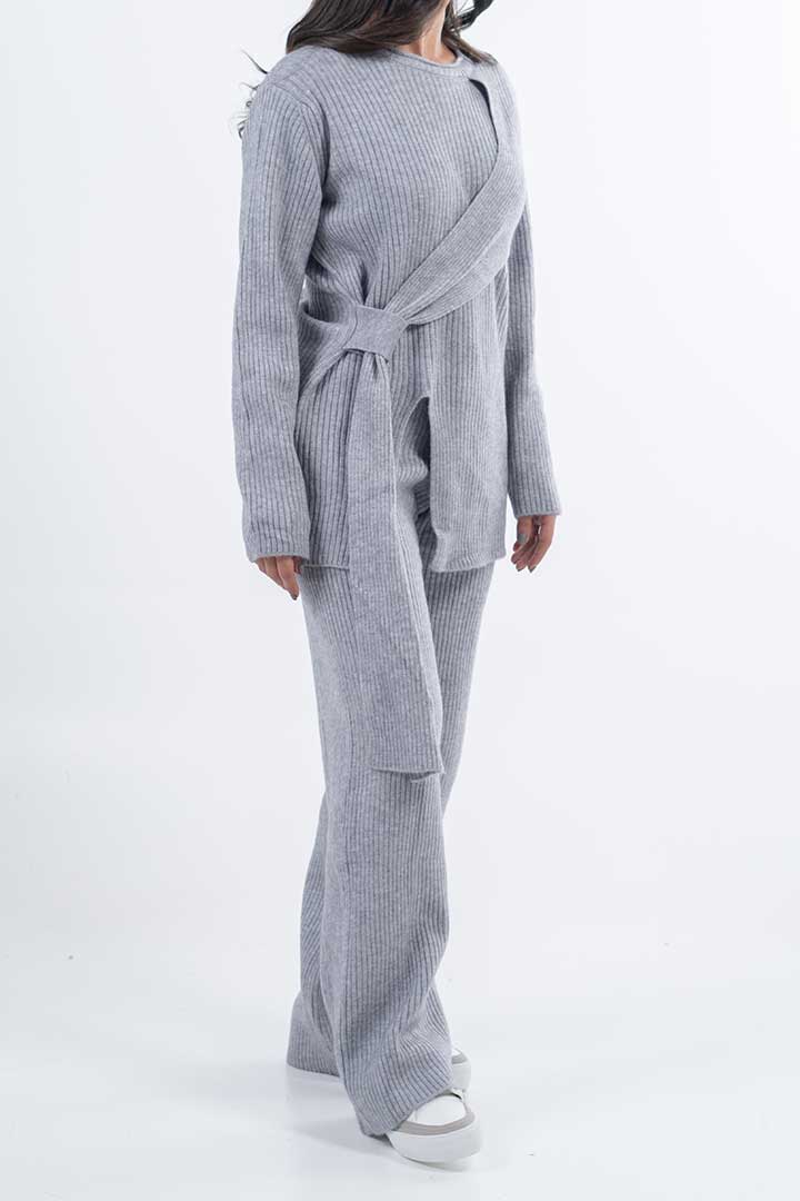 صورة Two Piece Knitted Set - Grey