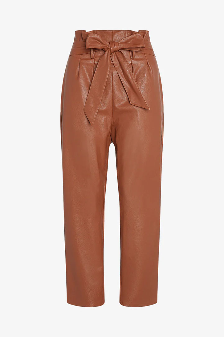 Picture of Faux Leather Paper Bag Pant - Cocoa