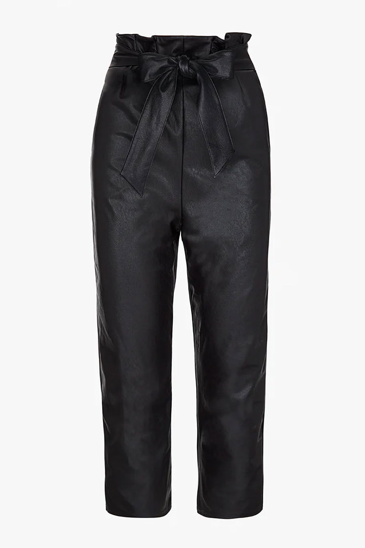 Picture of Faux Leather Paper Bag Pant - Black