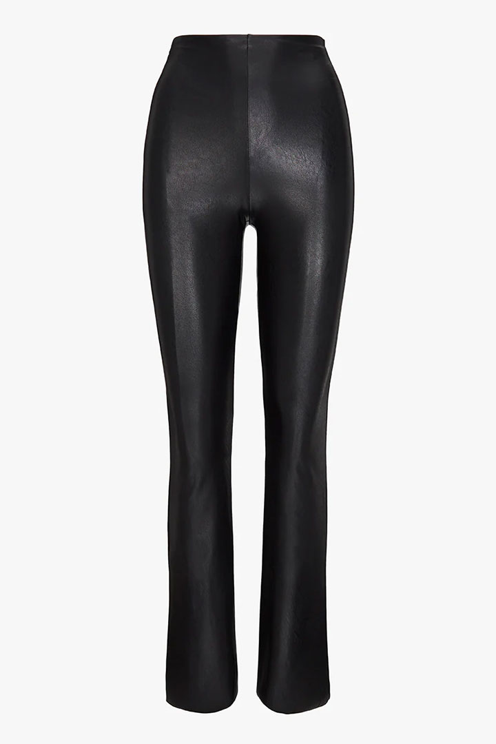 Picture of Faux Leather Crop Flare Legging - Black