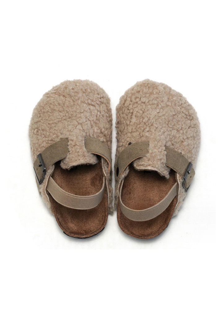 Picture of Kids Teddy Mules - Beige