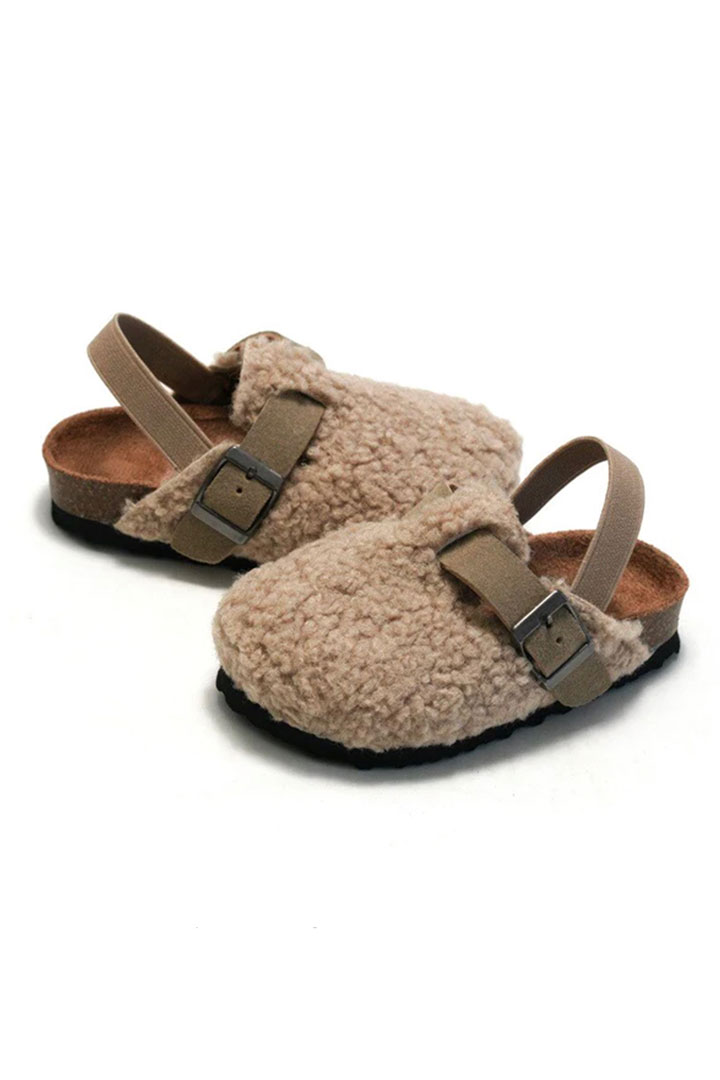 Picture of Kids Teddy Mules - Beige