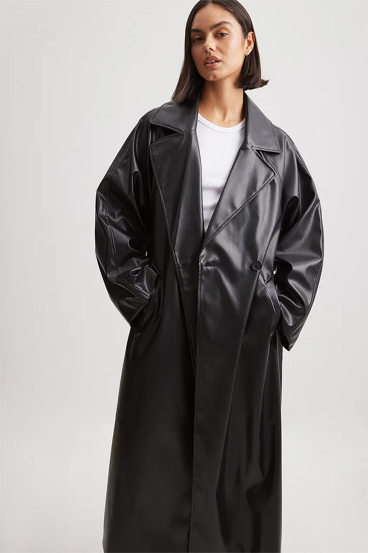 Picture of Oversized PU Trench Coat 