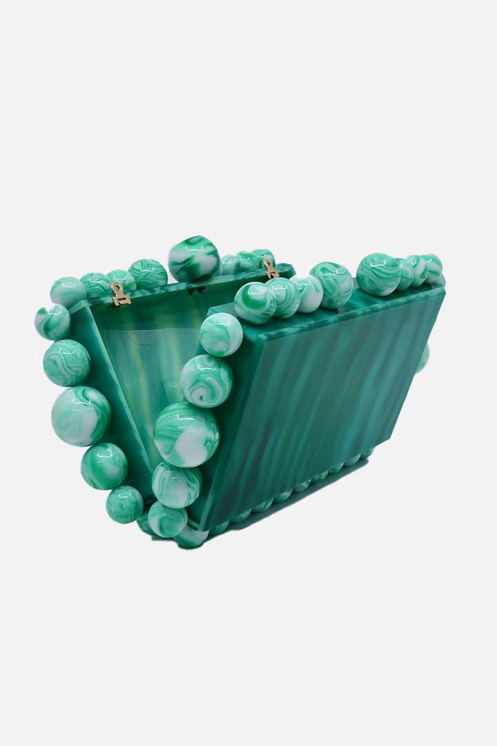 Picture of Marble Clutch Bag-Green