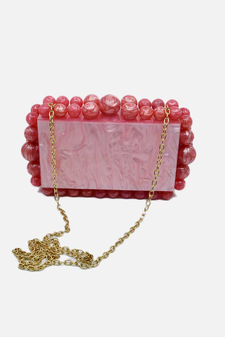 Picture of Marble Clutch Bag-Pink