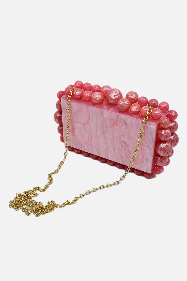Picture of Marble Clutch Bag-Pink