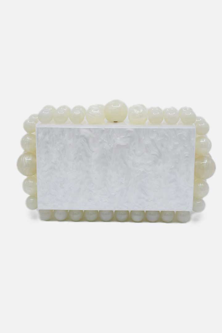 Picture of Marble Clutch Bag-White
