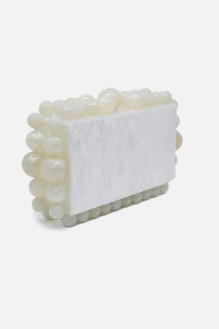 Picture of Marble Clutch Bag-White