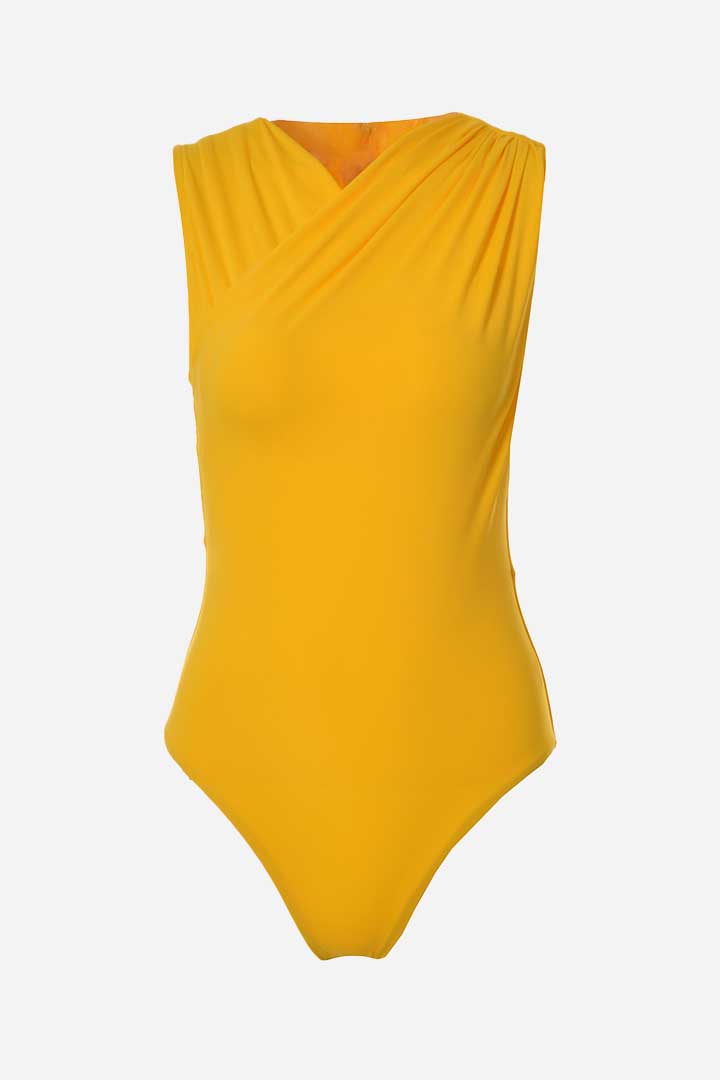 Picture of Saffron Yellow Swimsuit Set-Yellow