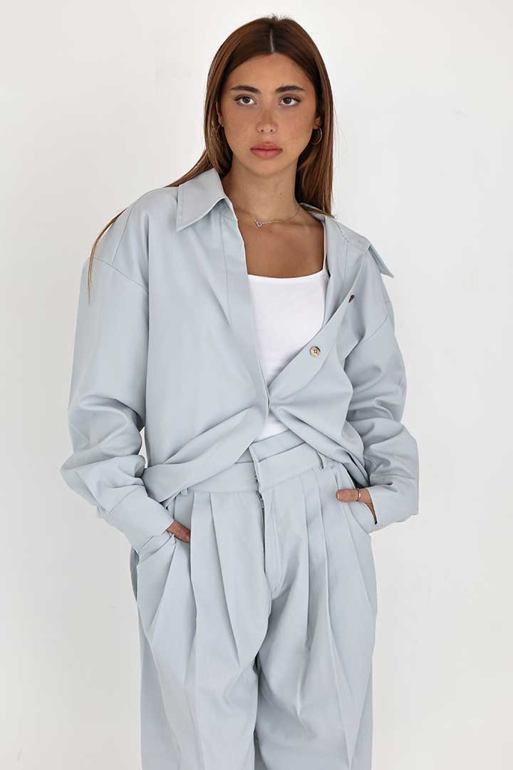 Picture of Oversized Suit Set-Grey