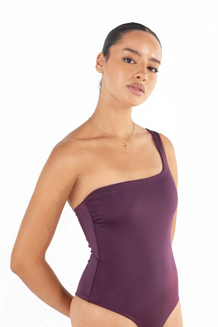 Picture of Royal Purple One Shoulder Swimsuit 