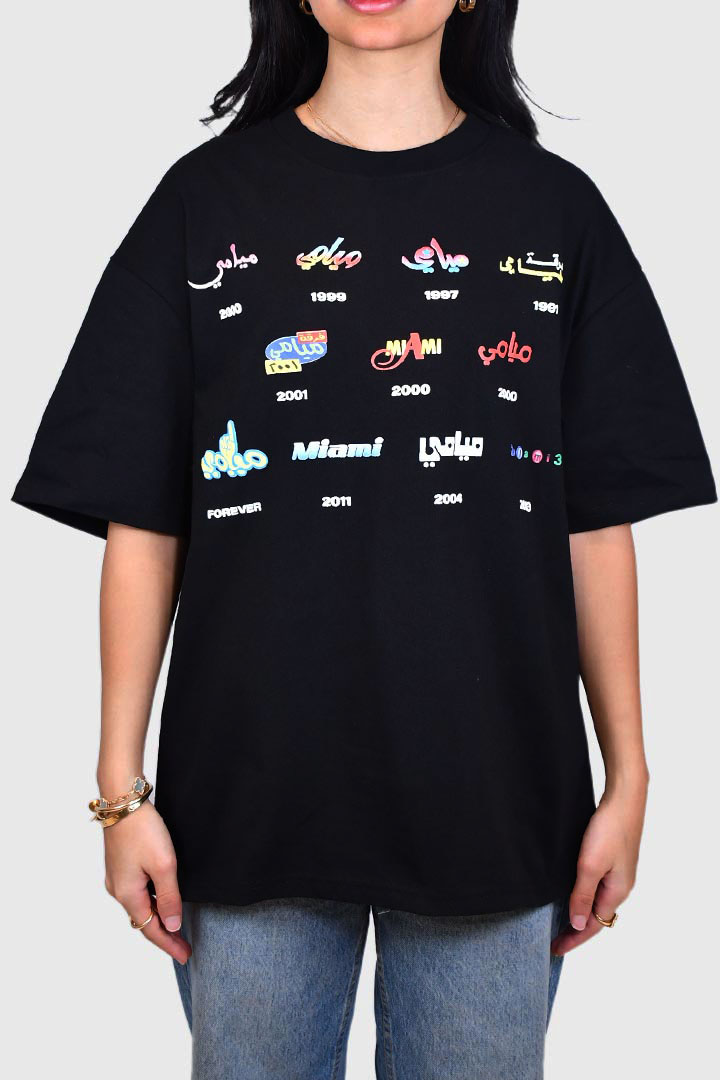 Picture of Miami Album Oversized T-Shirt Black